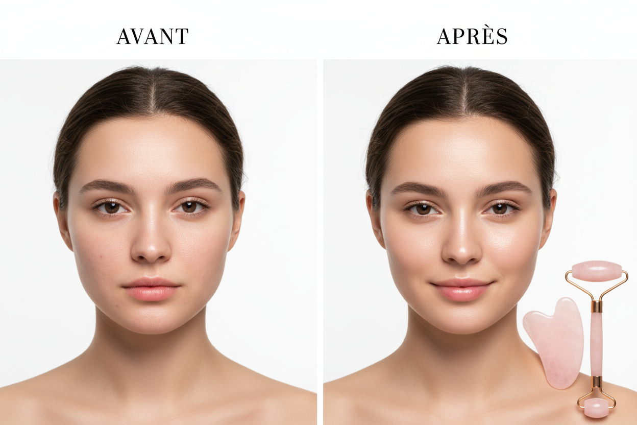 Avant / Après - Gua Sha & Rouleau Visage